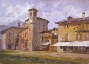 Arturo Ferrari Church and Houses china oil painting artist